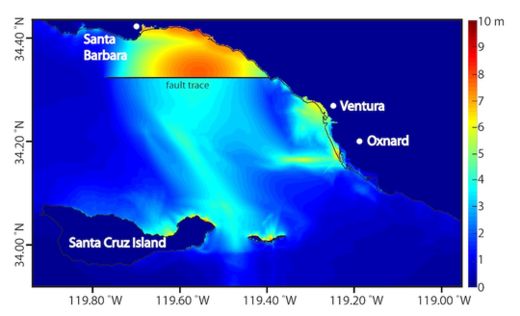 Click to enlarge Map of localized peak tsunami amplitude_1