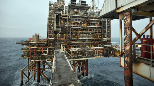 Click to enlarge North sea oil platform
