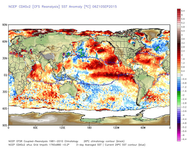 Sea surface temperature anomalies 
