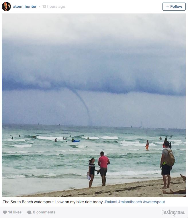 Miami beach waterspout