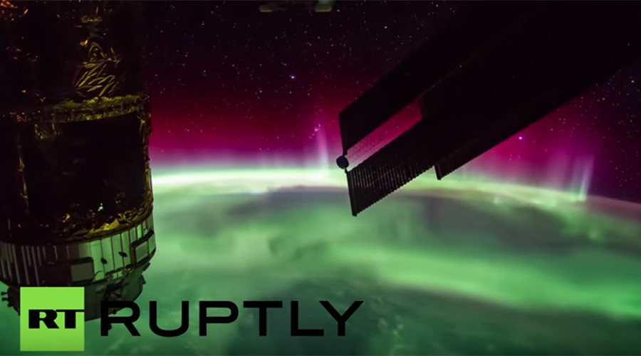 Click to enlarge Northern lights from ISS
