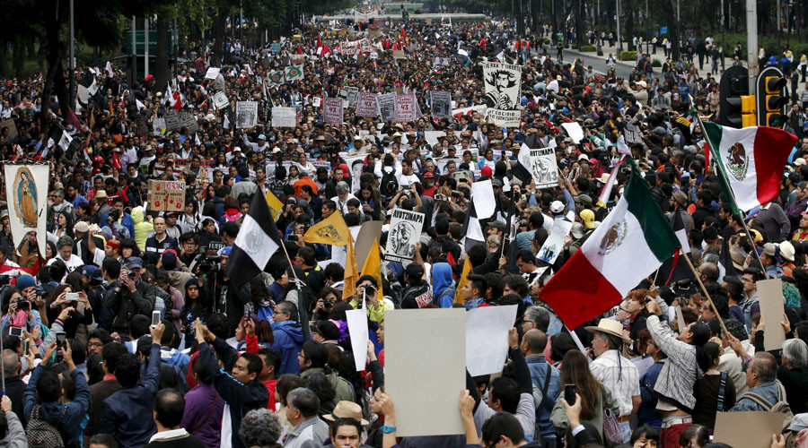 anniversary of the disappearance of the 43 students from Mexico's Ayotzinapa College