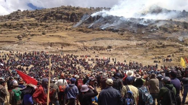 Peru mine protest