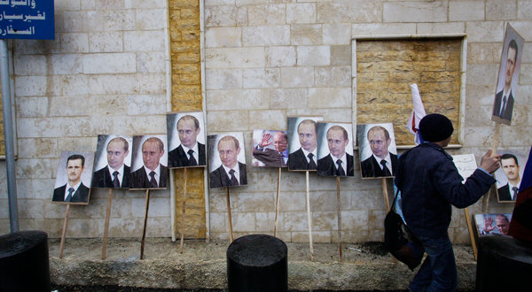 Putin posters wall