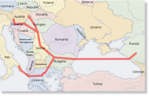 Projekt rosyjskiego gazociągu South Stream, anulowany przez UE na rozkaz Waszyngtonu