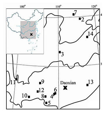 Map of where teeth were found