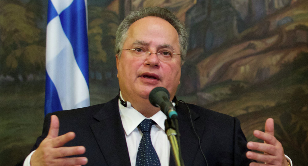 Click to enlarge Greek Foreign Minister Nikos Kotzias