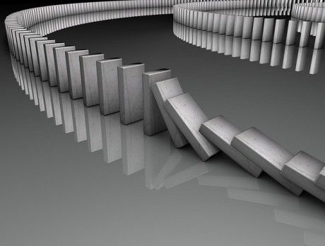 Click to enlarge dominoes falling, economic collapse