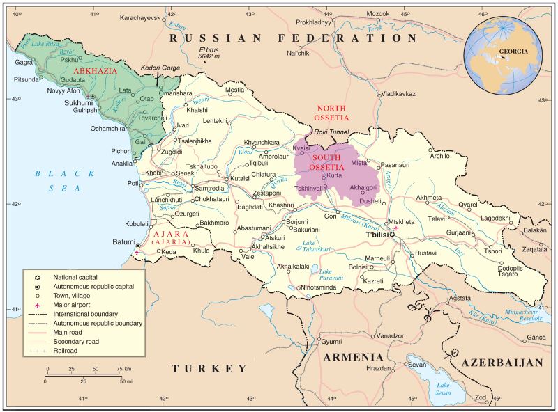 south ossetia map