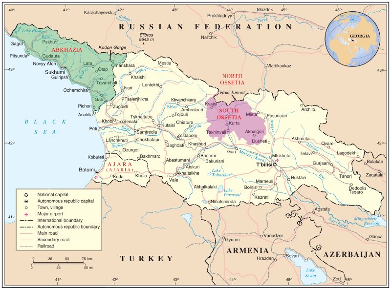 Click to enlarge south ossetia map