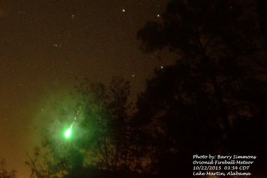 Orionid Fireball Meteor