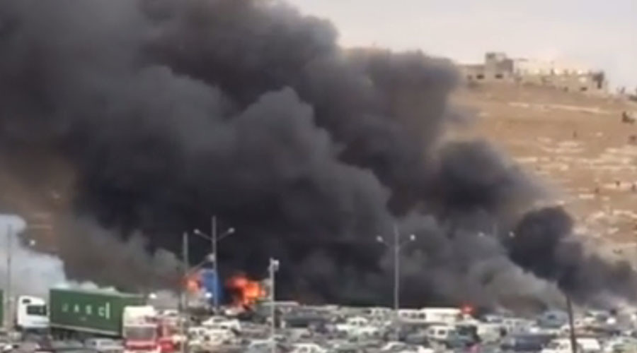 Click to enlarge Amman fireworks truck explosion