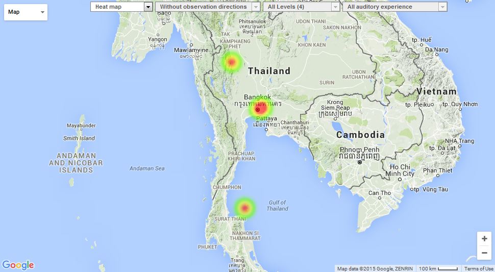 Thailand fireball AMS map