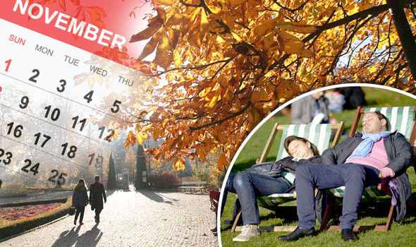 Unseasonably warm November weather in UK