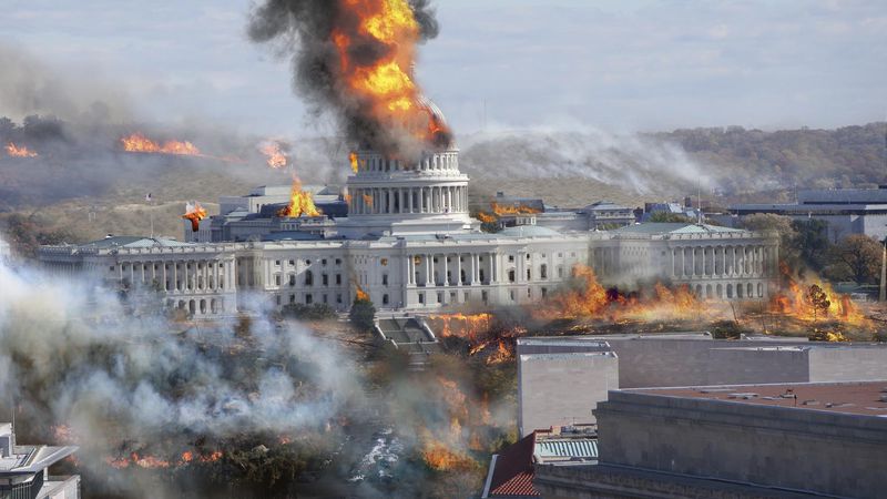 Washington DC on fire (from the Onion)