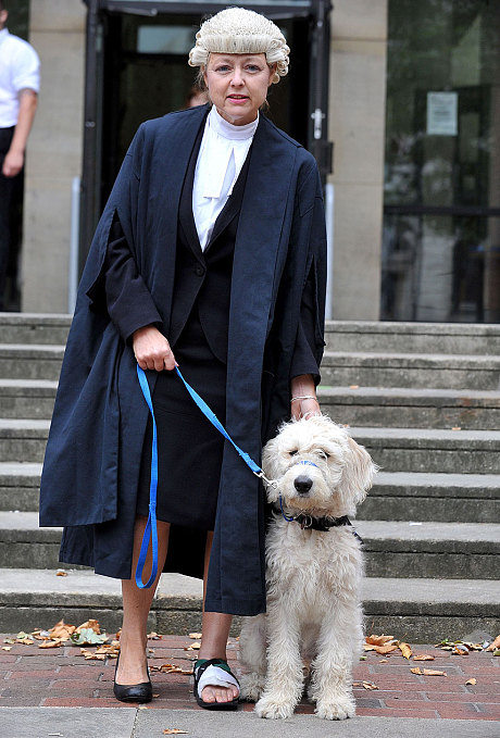 Click to enlarge Diabetic lawyer Joanna Golding with dog Bertie