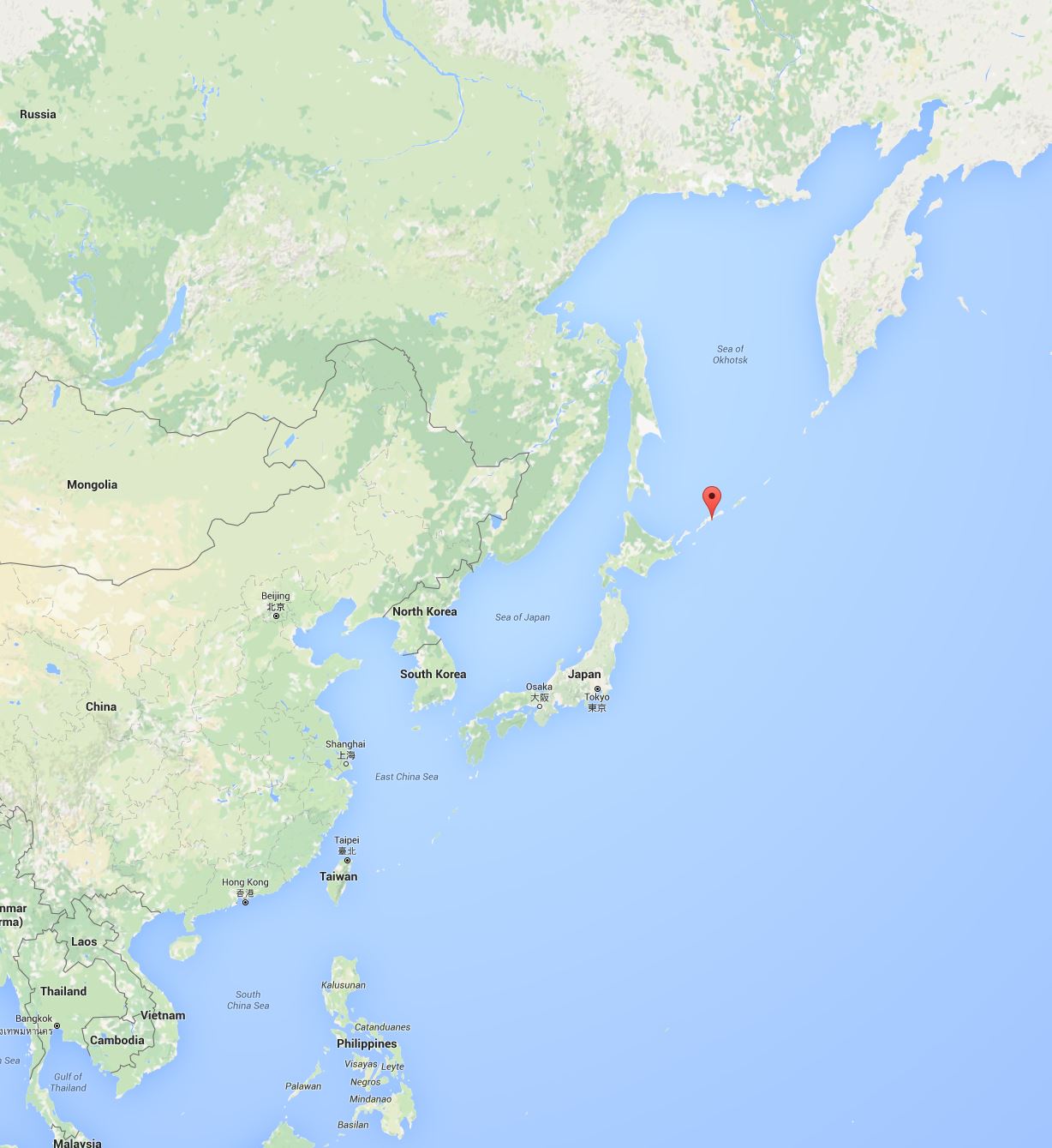 Kuril Island map