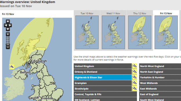 Abigale weather warning