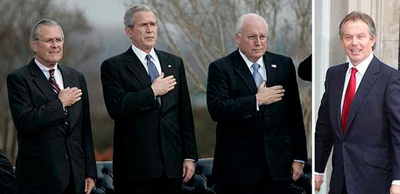 Click to enlarge Bush Cheney Rumsfeld Blair