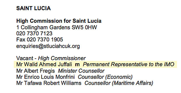 Click to enlarge London Diplomatic List