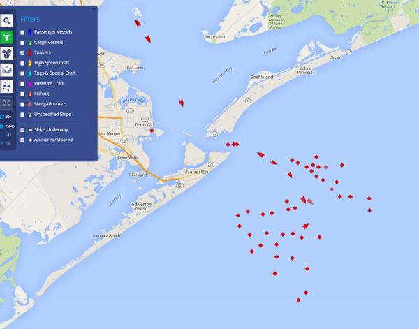 Click to enlarge Marine Traffic map