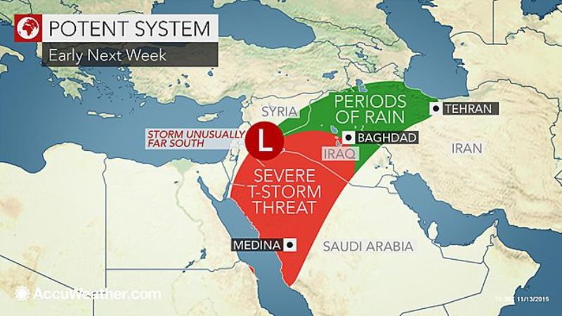 Unusual weather for Middle East
