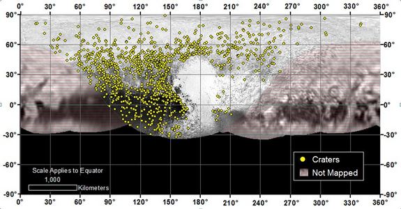 Click to enlarge Pluto craters