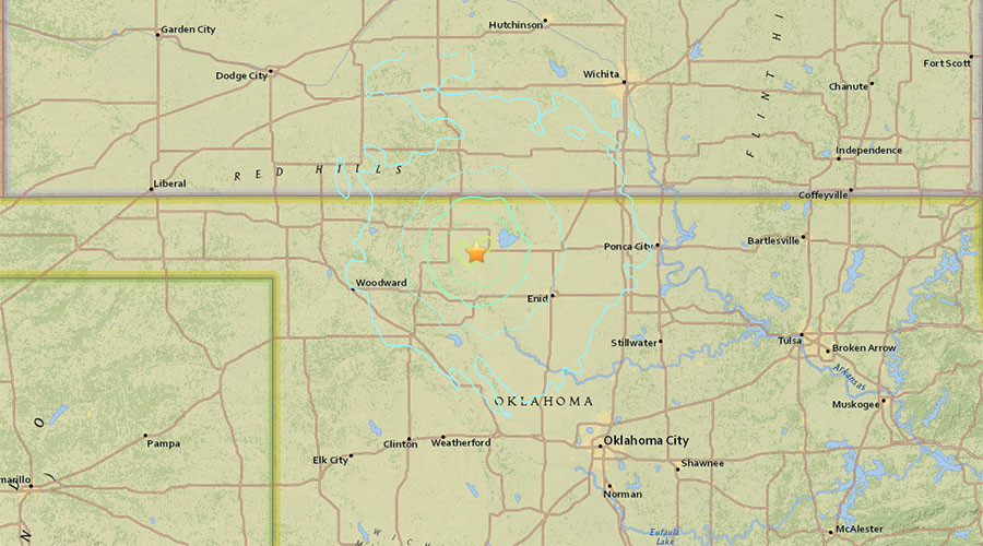 Oklahoma quake map