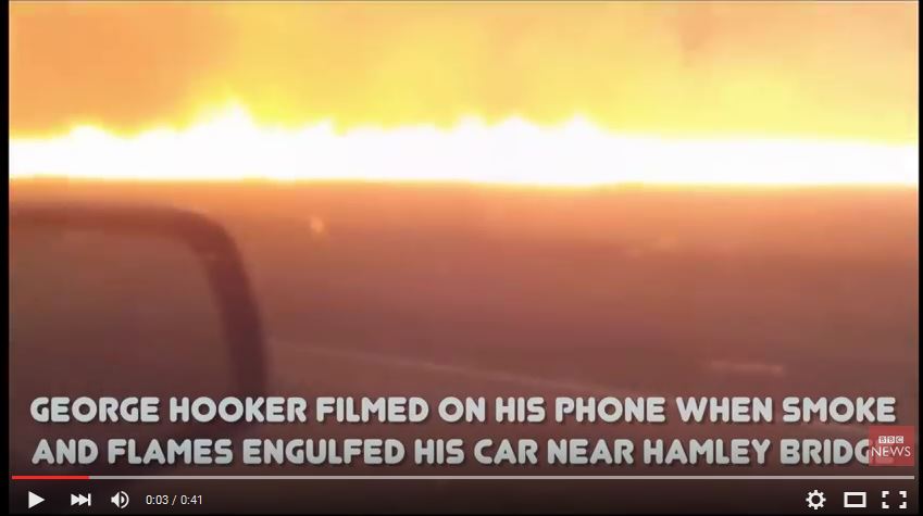 driving through brushfire