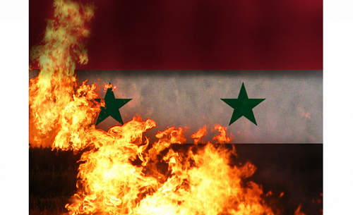 syrian flag fire