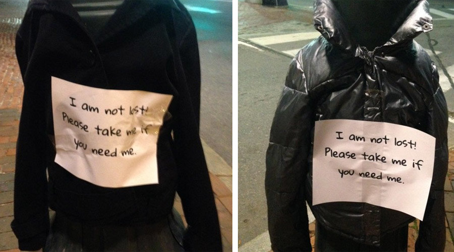 jackets on light posts