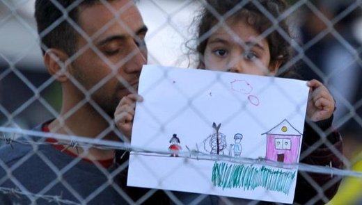 A young migrant girl near Macedonia