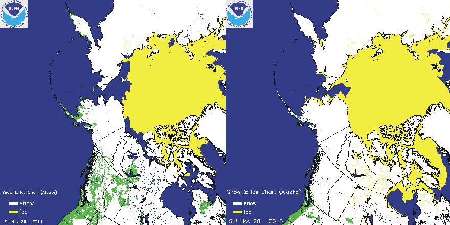 Click to enlarge Ice, snow cover north America