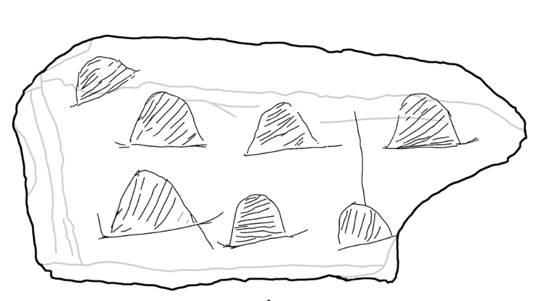 Paleolithic stone drawing