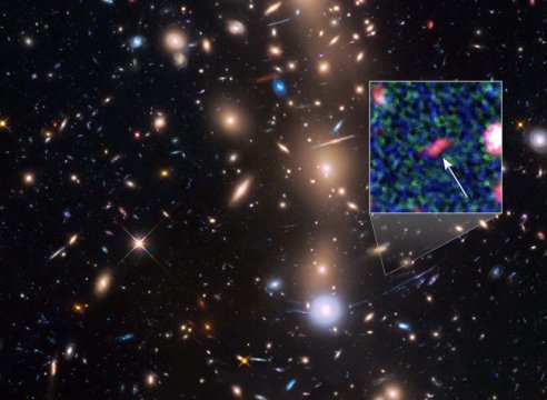 Click to enlarge cluster of galaxies