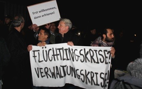 Click to enlarge Germany protest refugees