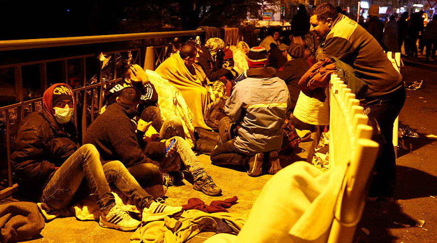 refugees on the street in germany