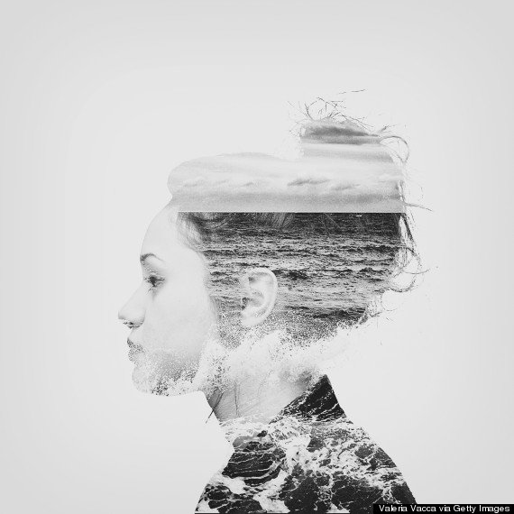 Artwork of woman in profile