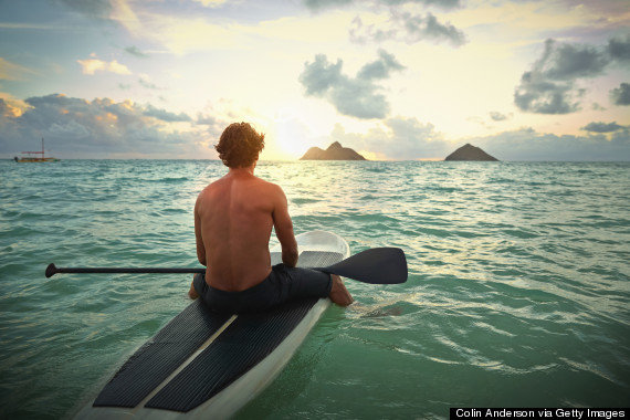 Man in canoe