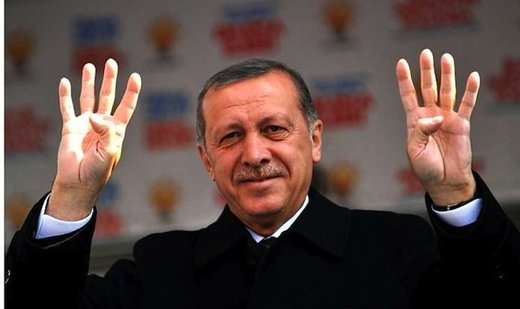 Erdogan hands up