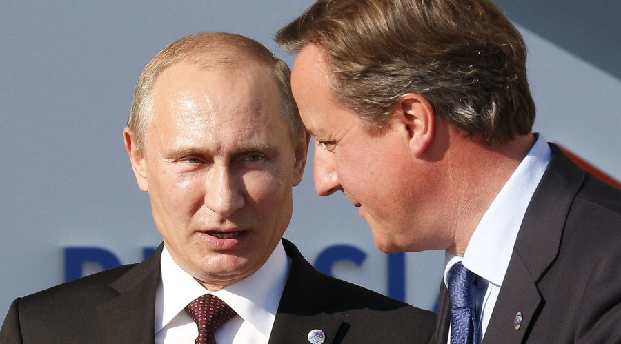 Russia's President Vladimir Putin and Prime Minister David Cameron
