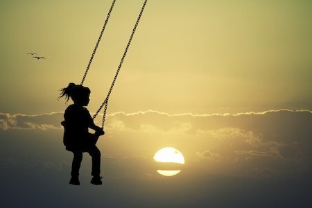 Kids swinging