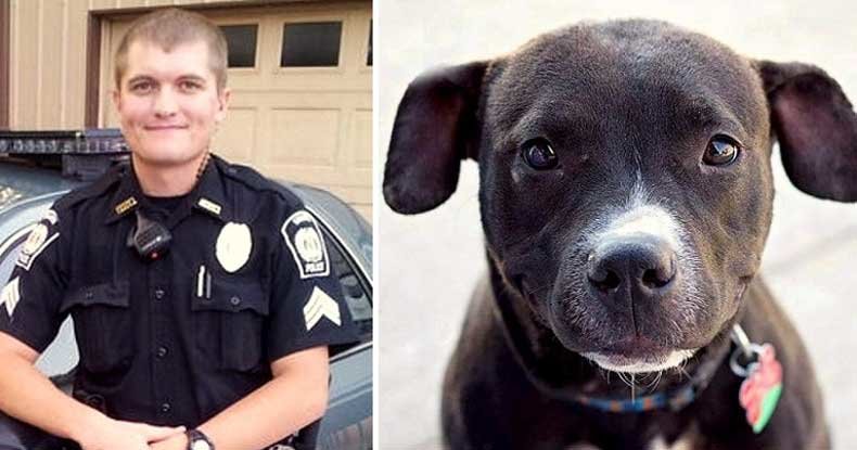 Police Chief Andrew Spencer and puppy
