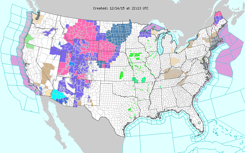 NOAA map snow