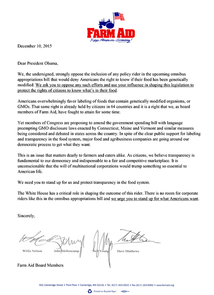 Click to enlarge GMO labeling petition
