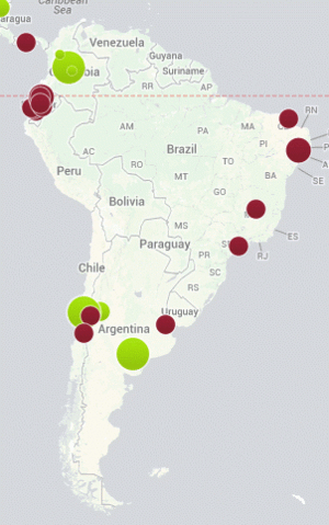 South America Vax map