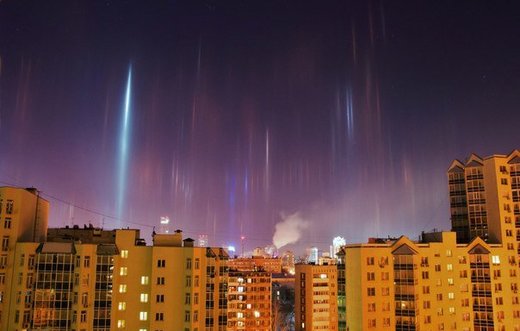 Yekaterinburg light pillar