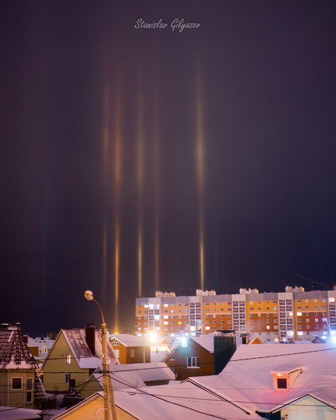 Sterlitamak light pillar