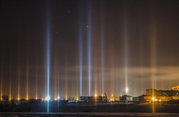 Light pillar Russia