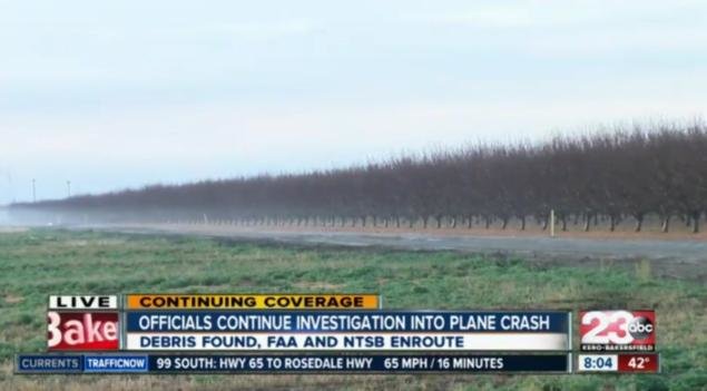 plane that crashed in an orchard in Bakersfield 